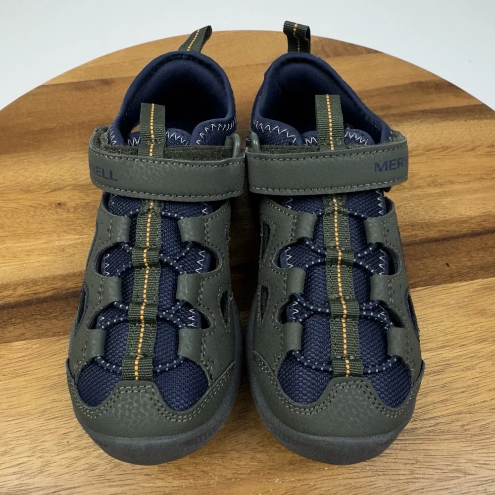 New NWOB Big Kids Merrell Explorer Compass Green Sport Trail Sandals Size 1 Y
